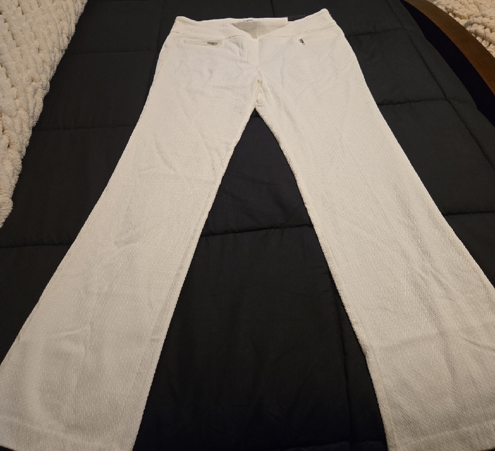 White Textured Pants